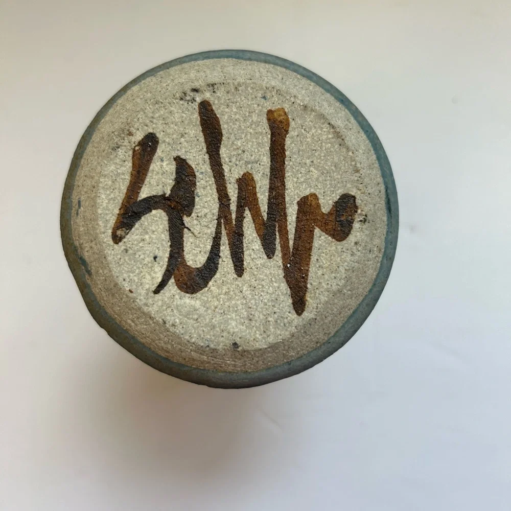 Handmade Vintage Stoneware Pottery  Vase Studio pottery/vase/artist signed